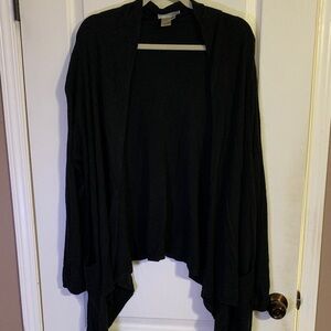 Spiegel Elegant Black Draped Cardigan
